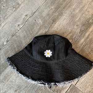 Black denim hat